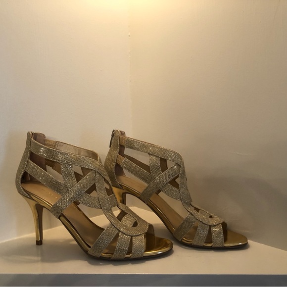 Marc Fisher Womens Open Toe Formal Strappy Sandals, Gold, Size 8 - Picture 6 of 12